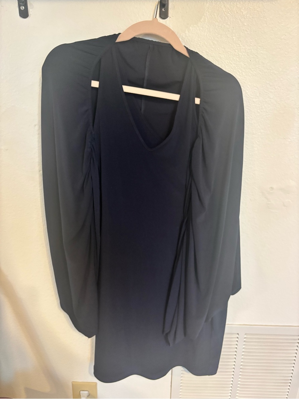 Abi Ferrin Black V-Neck Tank Top with Draped Sleeves